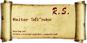 Reiter Sándor névjegykártya